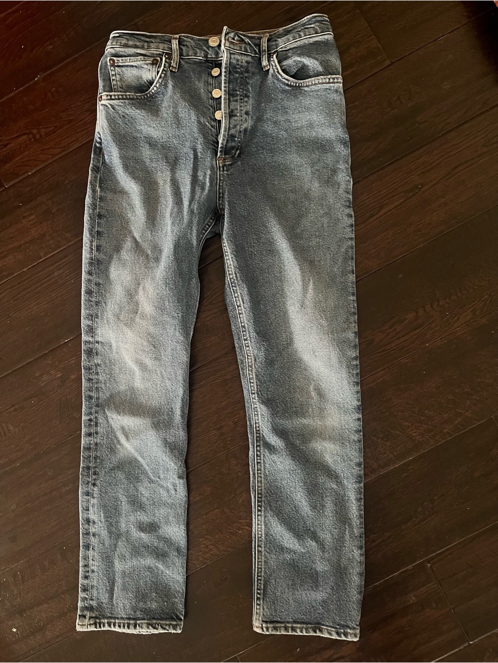 AGOLDE Straight Leg Button Fly Denim Jeans Size 27